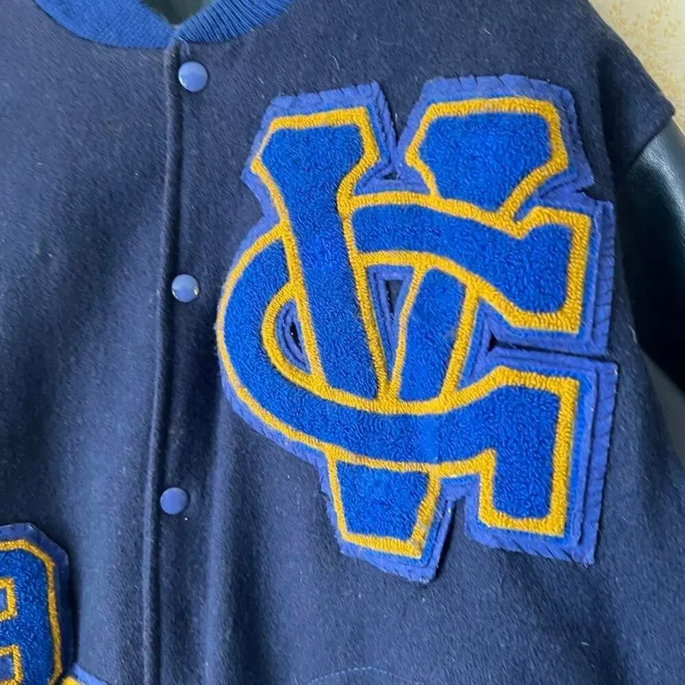 Vintage 1990 Fordham Quality Casuals Varsity Jacket | Wool & Leather | Size 44